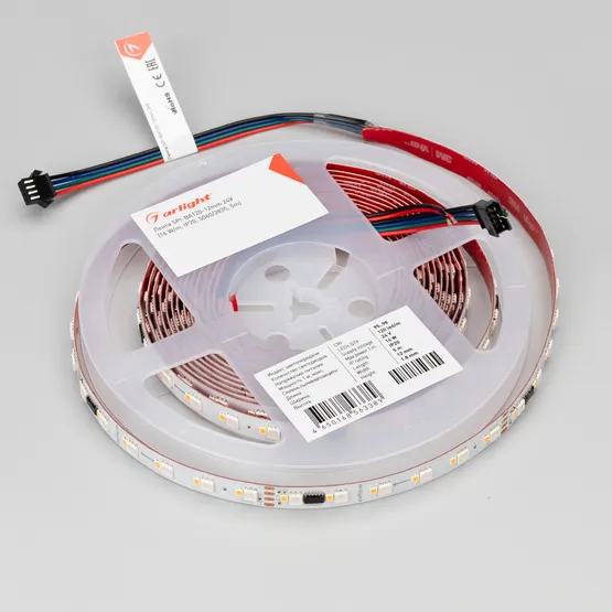 Фото #2 товара Светодиодная лента SPI-BA120-12mm 24V RGBW-Day-PX6-BPT (16 W/m, IP20, 5060/2835, 5m) (Arlight, бегущий огонь)