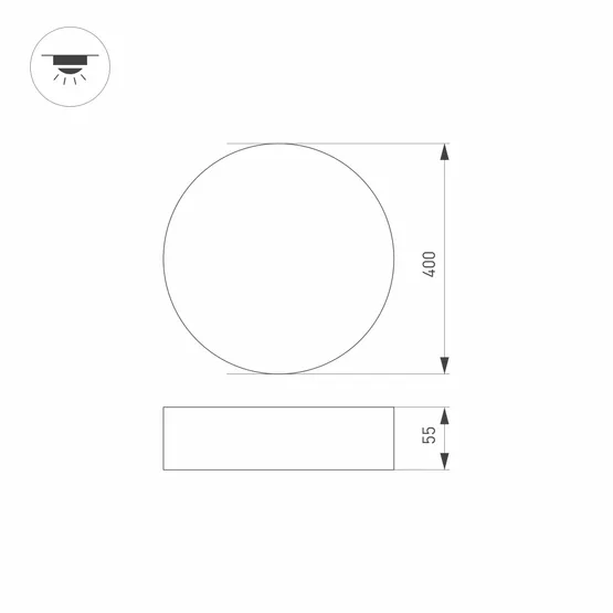 Фото #4 товара Светильник SP-RONDO-R400-48W Warm3000 (BK, 120 deg, 230V) (Arlight, IP40 Металл, 3 года)