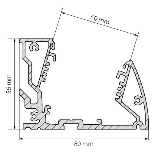 Фото #3 товара Профиль SHELF-MULTI-2000 ANOD (ANR, Алюминий)