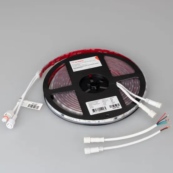 Фото #5 товара Светодиодная лента герметичная DMX-PS-B60-12mm 24V RGB-PX6 (14 W/m, IP67, 5060, 5m) (Arlight, -)