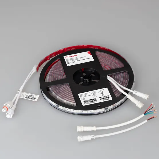 Фото #4 товара Светодиодная лента герметичная DMX-PFS-B60-12mm 24V RGB-PX6 (14 W/m, IP68, 5060, 5m) (Arlight, -)