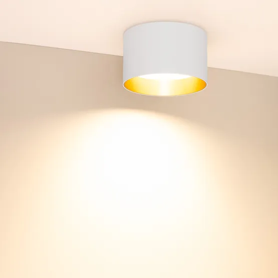 Фото #5 товара Светильник SP-BISCOTTO-R140-15W Warm3300-MIX (WH-GD, 80 deg, 230V) (Arlight, IP54 Металл, 5 лет)
