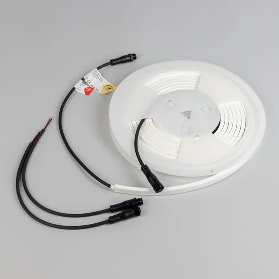 Фото #2 товара Светодиодная лента герметичная WAVE-SIDE-PU-A120-06x12mm 24V Day4000 (8 W/m, IP68, 5m, wire x2) (Arlight, Вывод прямой, 3 года)
