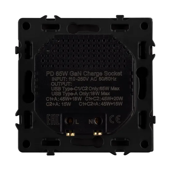 Фото #2 товара ARL NOBE USB Розетка тип А+С+С софт-тач серый базальт SCT-MUACC-SFPL-FC-GR (65W, QC3) (Arlight, -)