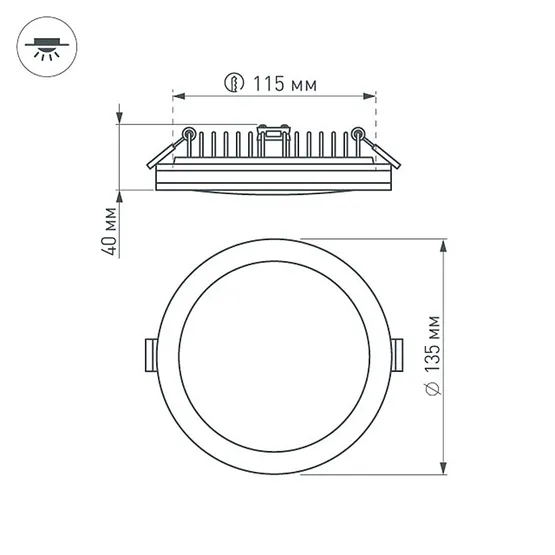 Фото #7 товара Светодиодная панель LTD-135SOL-20W White (Arlight, IP44 Пластик, 3 года)