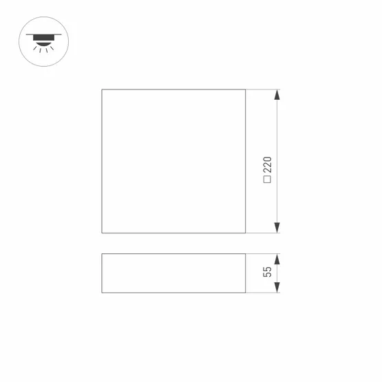 Фото #2 товара Светильник SP-QUADRO-S220x220-27W Warm3000 (WH, 120 deg, 230V) (Arlight, IP40 Металл, 3 года)