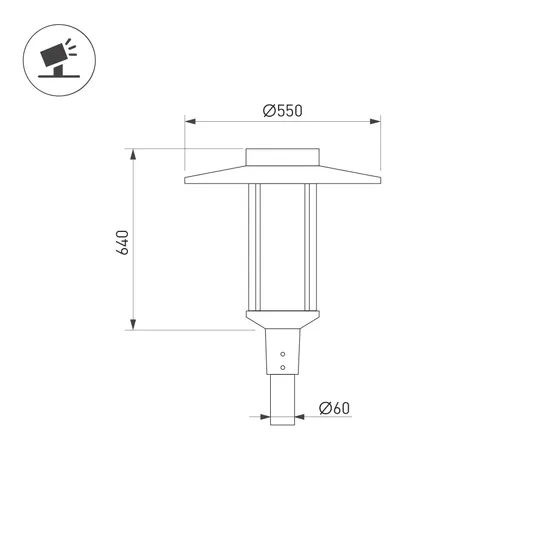 Фото #4 товара Светильник ALT-MASAR-50W Warm3000 (BK, 150x30 deg, 230V) (Arlight, IP65 Металл, 5 лет)