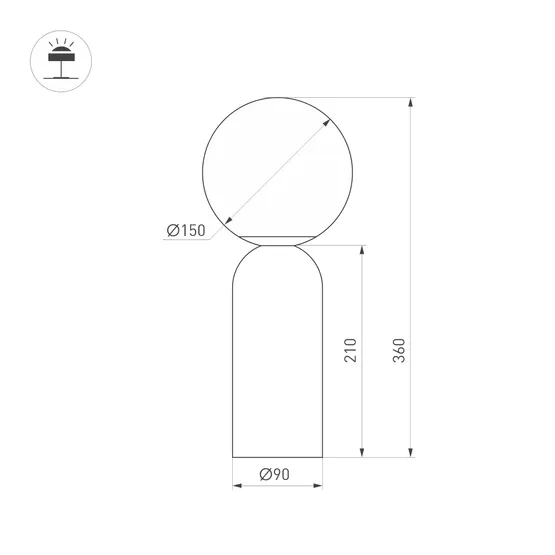 Фото #8 товара Светильник SP-SILKA-TAB-R150-6W Warm2700 (WH, 330 deg, 230V, TOUCH-DIM) (Arlight, IP20 Натуральный шелк, 3 года)