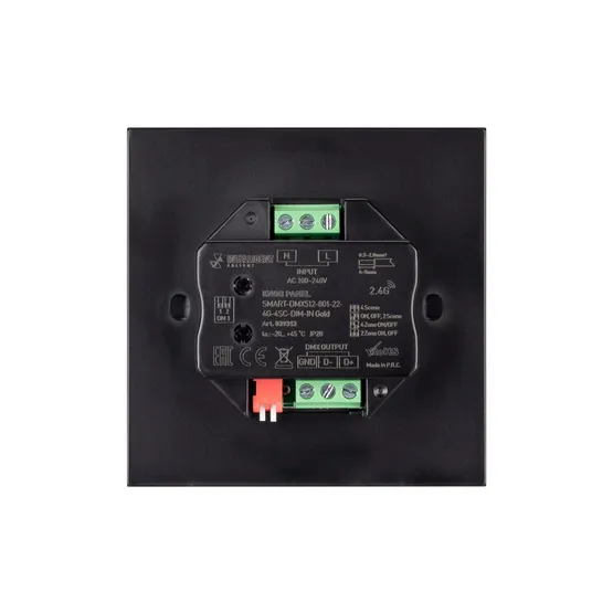 Фото #2 товара INTELLIGENT ARLIGHT Кнопочная панель SMART-DMX512-801-22-4G-4SC-DIM-IN Gold (230V, 2.4G) (IARL, IP20 Пластик, 5 лет)