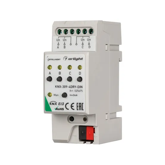 Фото #1 товара INTELLIGENT ARLIGHT Конвертер KNX-309-4DRY-DIN (BUS) (IARL, Пластик)
