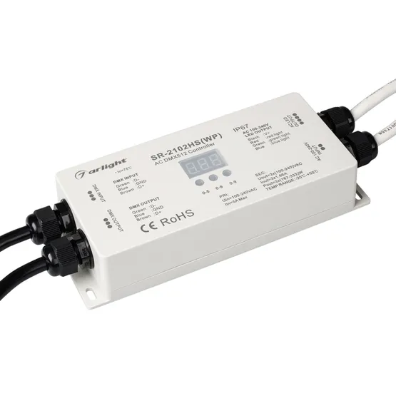 Фото товара Декодер DMX SR-2102HSWP (230V, 3x1.66A) (Arlight, IP67 Пластик, 3 года)