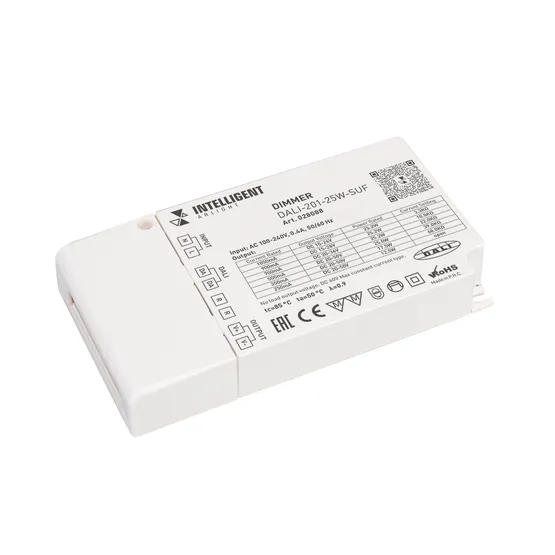 Фото товара INTELLIGENT ARLIGHT Диммер DALI-201-25W-SUF (230V, 250-1050mА) (IARL, IP20 Пластик, 3 года)