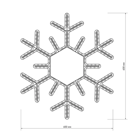Фото #3 товара Фигура cветодиодная ARD-SNOWFLAKE-M5-600x600-216LED White (230V, 15W) (Ardecoled, IP65, 1 год)
