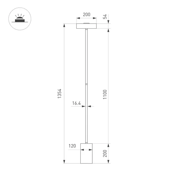 Фото #6 товара Светильник SP-SAMSARA-FLOOR-16W Warm3000 (BK, 110 deg, 230V) (Arlight, IP20 Металл, 3 года)