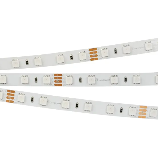 Фото #8 товара Светодиодная лента RT-B60-10mm 24V RGB (14.4 W/m, IP20, 5060, 5m) (Arlight, Открытый)