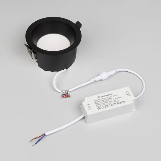 Фото #5 товара Светильник MS-DROP-BUILT-R105-14W Warm3000 (BK, 85 deg, 230V) (Arlight, IP54 Металл, 5 лет)