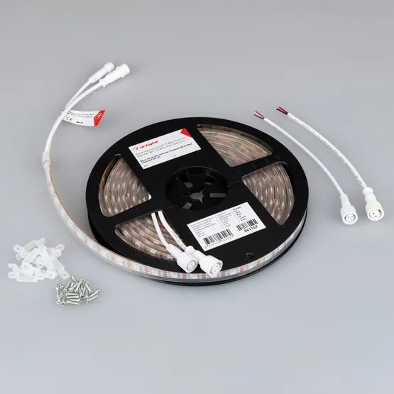 Фото #2 товара Светодиодная лента герметичная SPI-P-B60-12mm 5V RGB-PX1-BPT (12 W/m, IP66, 5060, 5m) (Arlight, бегущий огонь)
