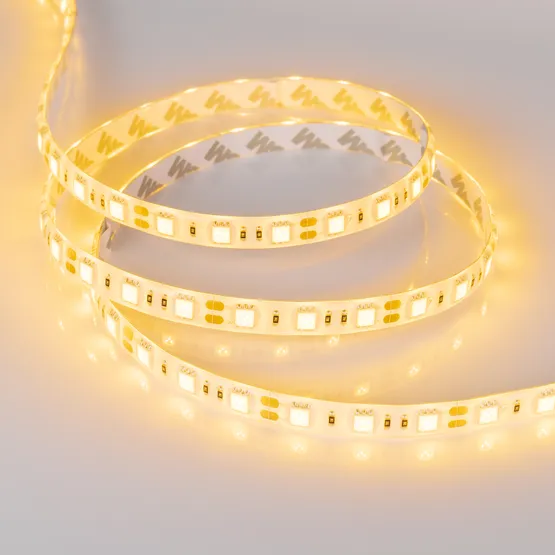 Фото #2 товара Светодиодная лента RTW 2-5000SE 12V Yellow 2x (5060, 300 LED, LUX) (Arlight, 14.4 Вт/м, IP65)