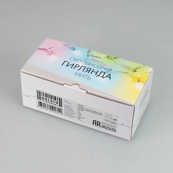 Фото #5 товара Светодиодная гирлянда ARD-STRING-CLASSIC-6000-BLACK-40LED-LIVE RGB-SPI (12V, 26W) (Ardecoled, IP65, 1 год)