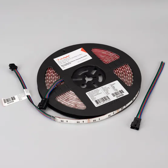 Фото #4 товара Светодиодная лента герметичная RTW-SE-A120-8mm 24V RGB (12 W/m, IP65, 2835, 5m) (Arlight, 5 лет)