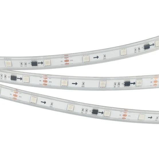 Фото #3 товара Светодиодная лента герметичная SPI-P-B30-12mm 12V RGB-PX3 (7.2W/m, IP66, 5060, 5m) (Arlight, бегущий огонь)