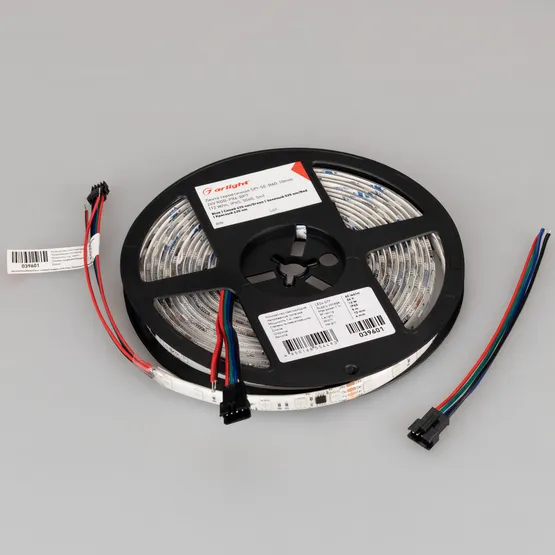 Фото #4 товара Светодиодная лента герметичная SPI-SE-B60-10mm 24V RGB-PX6-BPT (12 W/m, IP65, 5060, 5m) (Arlight, бегущий огонь)