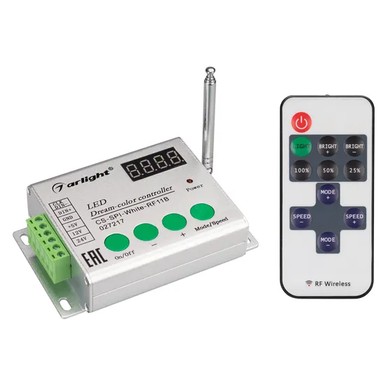 Фото #1 товара Контроллер CS-SPI-White-RF11B (5-24V, ПДУ 11кн) (Arlight, IP20 Металл, 1 год)