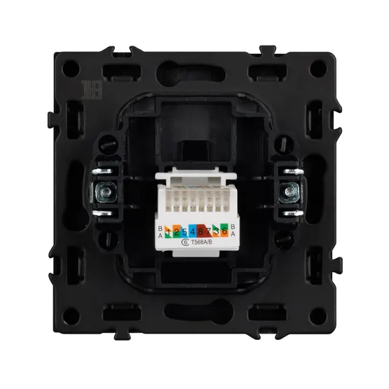 Фото #2 товара Механизм компьютерной розетки SCT-NOBE-MPC1-SFPL-BK (RJ-45, CAT6) (Arlight, Черный оникс)
