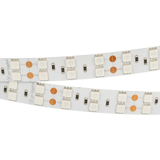 Фото #3 товара Светодиодная лента RT 2-5000 24V Yellow 2x2 (5060, 600 LED, LUX) (Arlight, 28.8 Вт/м, IP20)