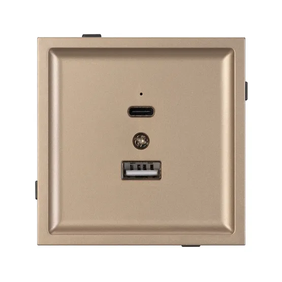 Фото #3 товара Механизм USB розетки SCT-TENDO-MUAC-PL-GD (5V, 3A, QC3) (Arlight, Песочный)