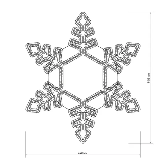 Фото #3 товара Фигура ARD-SNOWFLAKE-M2-940x940-576LED Blue (230V, 32W) (Ardecoled, IP65)