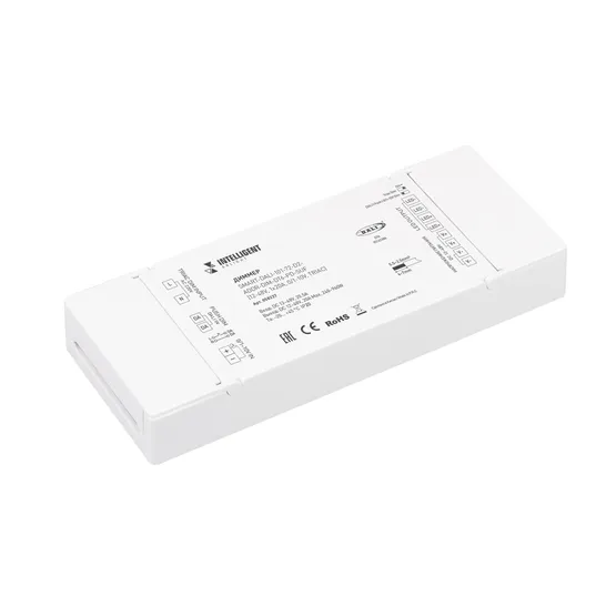 Фото товара INTELLIGENT ARLIGHT Диммер SMART-DALI-101-72-D2-ADDR-DIM-DT6-PD-SUF (12-48V, 1x20A, 0/1-10V, TRIAC) (IARL, IP20 Пластик, 5 лет)