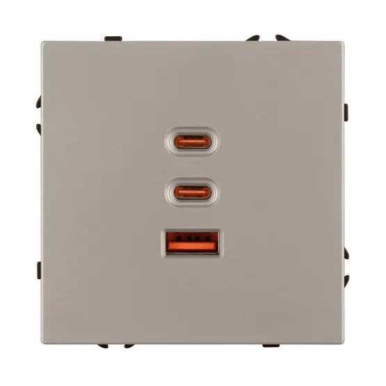 Фото #3 товара ARL NOBE USB Розетка тип А+С+С софт-тач кашемир SCT-MUACC-SFPL-FC-CA (65W, QC3) (Arlight, -)