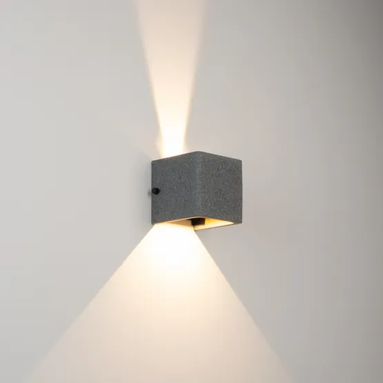 Фото #3 товара Светильник LGD-PERAN-WALL-S120x120-6W Warm3000 (BK, 0-80 deg, 230V) (Arlight, IP65 Бетон, 3 года)