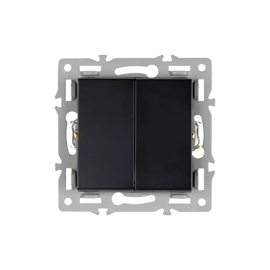 Фото #3 товара Механизм выключателя двухклавишный проходной SWT-MKP2-PL-BK (250V, 16A) (Arlight, -)