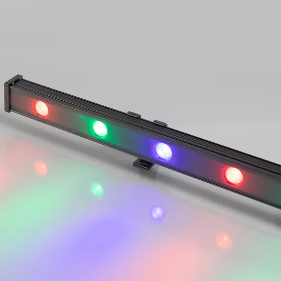 Фото #2 товара Светодиодный прожектор AR-LINE-1000XS-12W-24V RGB (Grey, 30 deg, DMX512) (Arlight, Закрытый)