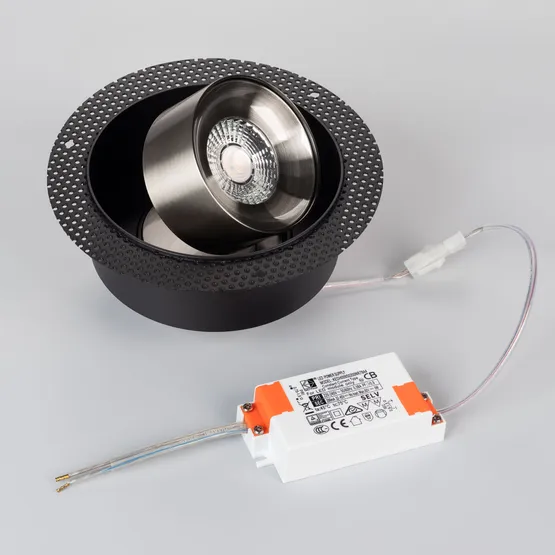Фото #2 товара Светильник SP-PLURIO-BUILT-TRIMLESS-R160-9W Day4000 (BK-NI, 36 deg, 230V) (Arlight, IP20 Металл, 3 года)