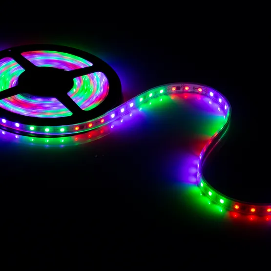 Фото #5 товара Светодиодная лента SPI-5000P-5060-60 12V Cx3 RGB-Auto (12mm, 13.2W/m, IP66) (Arlight, Закрытый, IP66)