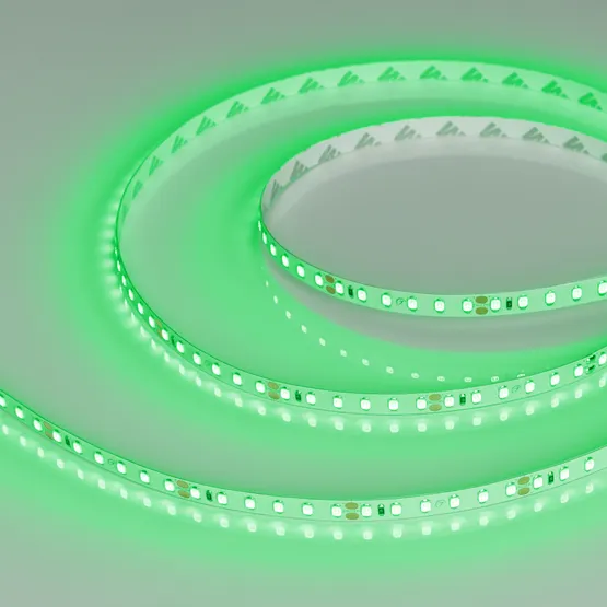 Фото #1 товара Светодиодная лента RT-A120-8mm 24V Green (9.6 W/m, IP20, 2835, 5m) (Arlight, Открытый)