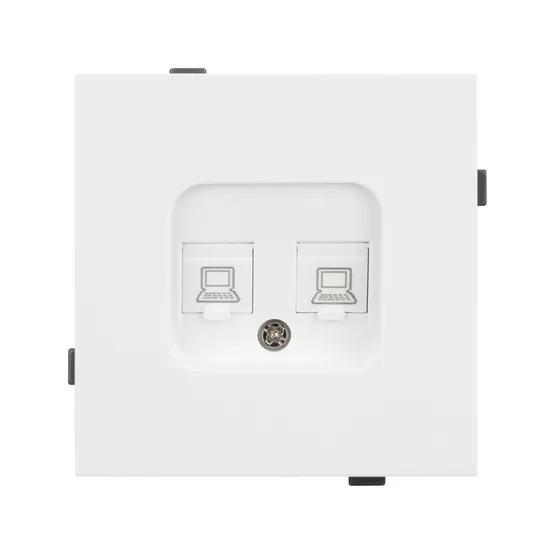 Фото #3 товара Механизм компьютерной розетки двойной SCT-TENDO-MPC2-SFPL-WH (RJ-45, CAT6) (Arlight, Матовый белый)