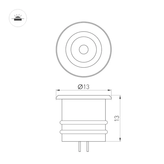 Фото #5 товара Светильник ART-PICCOLO-BUILT-R13-1W Warm3000 (BK, 30 deg, 3V) (Arlight, IP40 Металл, 3 года)