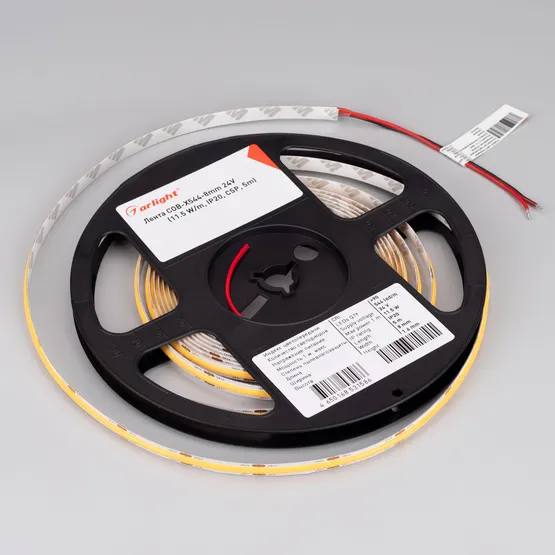 Фото #2 товара Светодиодная лента COB-X544-8mm 24V Warm3500 (11.5 W/m, IP20, 5m) (Arlight, -)