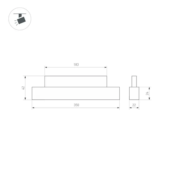 Фото #2 товара Светильник MAG-ORIENT-FLAT-L350-12W Warm2700 (WH, 100 deg, 48V) (Arlight, IP20 Металл, 5 лет)