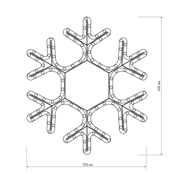 Фото #5 товара Фигура cветодиодная ARD-SNOWFLAKE-M7-450x375-108LED Warm (230V, 6.5W) (Ardecoled, IP65, 1 год)