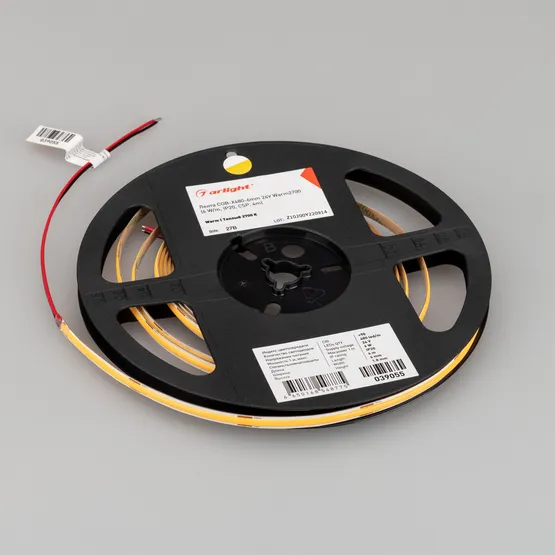 Фото #5 товара Светодиодная лента COB-X480-6mm 24V Warm2700 (6 W/m, IP20, CSP, 5m) (Arlight, -)