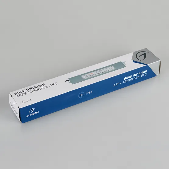 Фото #2 товара Блок питания ARPV-ST12060-SLIM-PFC-B (12V, 5.0A, 60W) (Arlight, IP67 Металл, 3 года)