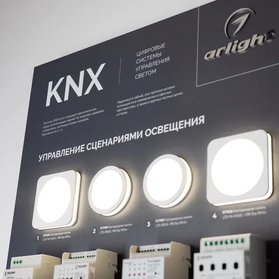 Фото #6 товара Стенд Системы Управления KNX-1760х600 мм (пленка, лого) (Arlight, -)