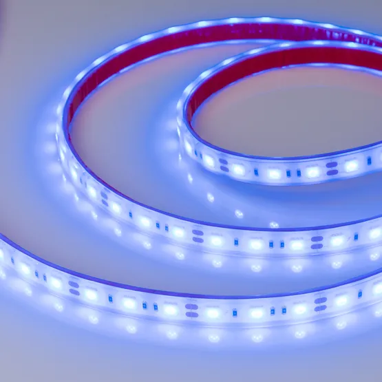 Фото #2 товара Светодиодная лента RTW 2-5000PGS 12V Blue 2x (5060, 300 LED, LUX) (Arlight, 14.4 Вт/м, IP67)