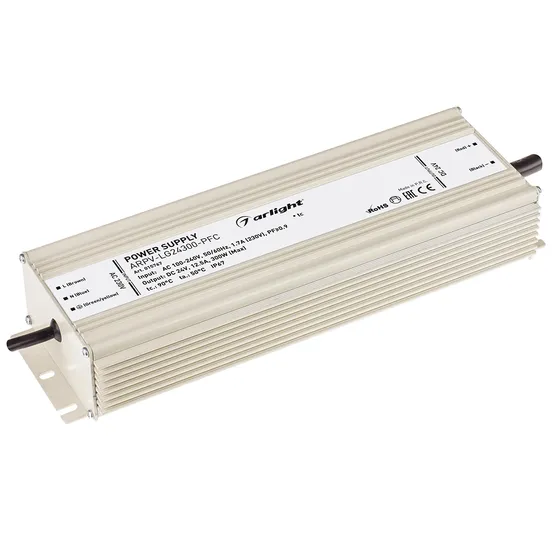 Фото товара Блок питания ARPV-LG24300-PFC (24V, 12.5A, 300W) (Arlight, IP67 Металл, 5 лет)