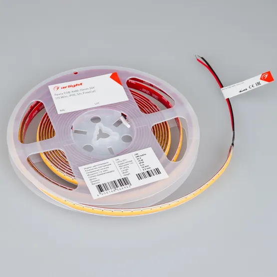 Фото #3 товара Светодиодная лента COB-X480-10mm 24V Warm2700 (10 W/m, IP20, 5m, FreeCut) (Arlight, Свободная резка)